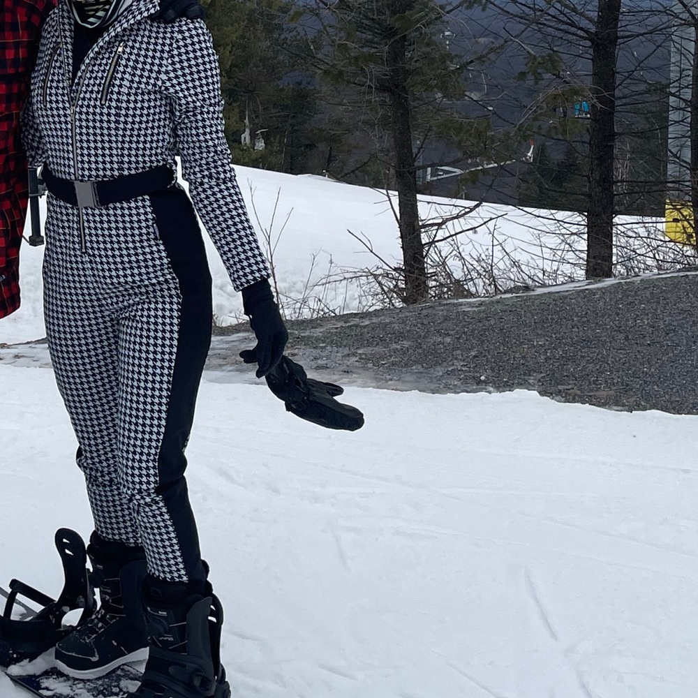 Houndstooth ski suit